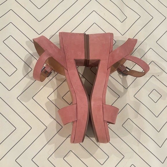 Madewell Pink Leather Block Sandals - Picture 6 of 14